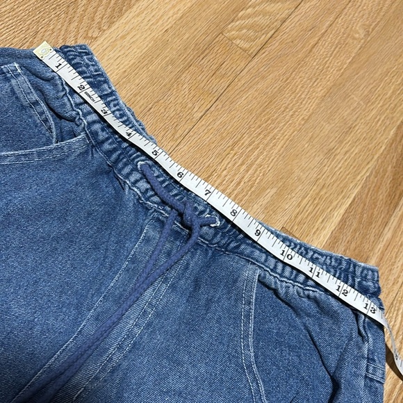 Vintage R&R Blue Cargo Denim Skater Shorts / Jorts with Elastic Waistband - Picture 9 of 9